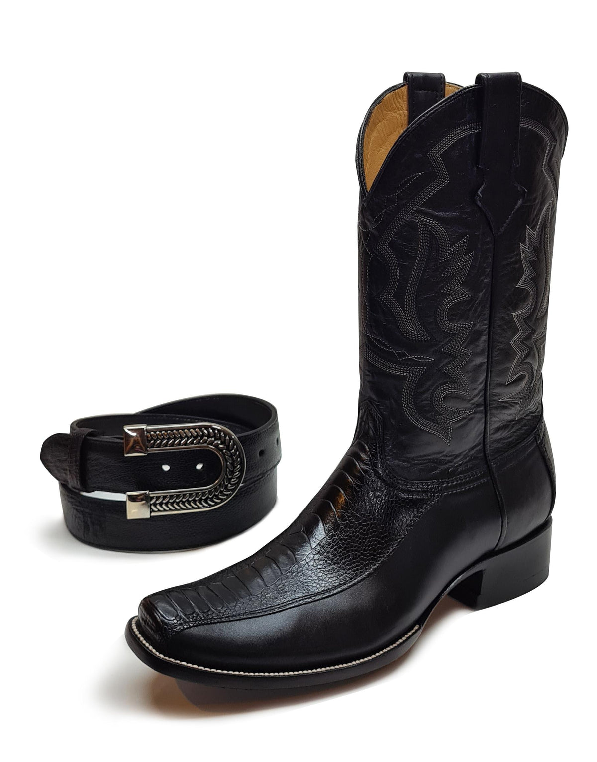 PATA DE AVESTRUZ NEGRO ESTILO PALO FIERRO