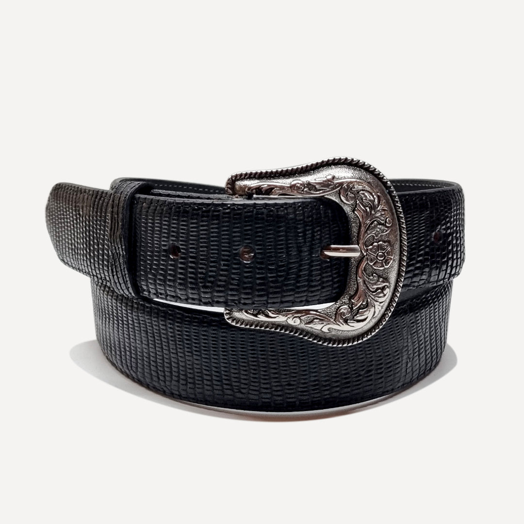 CINTO LIZARD TEJU NEGRO RODEO