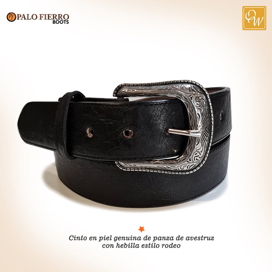 CINTO PANZA AVESTRUZ NEGRO RODEO